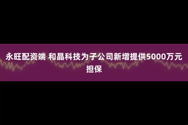 永旺配资端 和晶科技为子公司新增提供5000万元担保