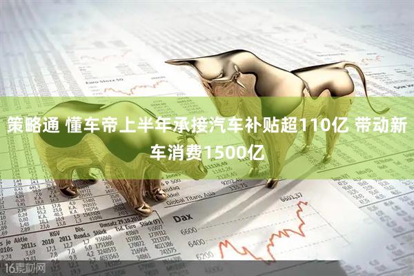 策略通 懂车帝上半年承接汽车补贴超110亿 带动新车消费1500亿