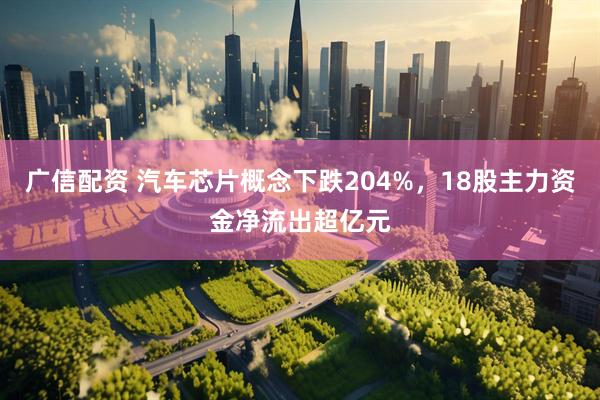 广信配资 汽车芯片概念下跌204%，18股主力资金净流出超亿元